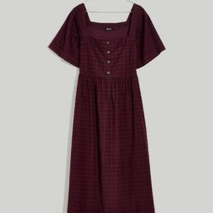 S Madewell Corduroy Square Neck Midi Dress NWT